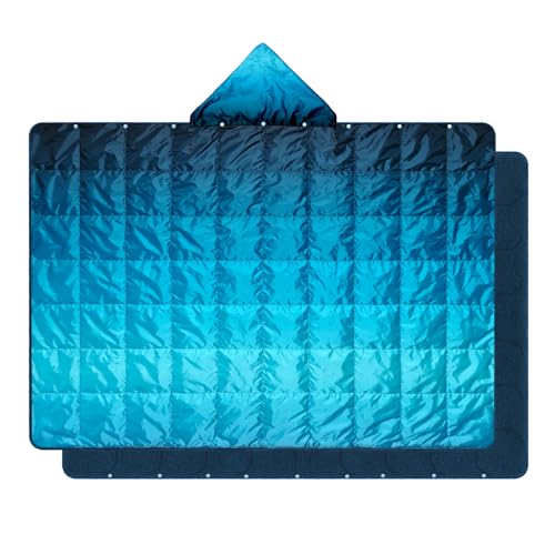 zzlamb Large Waterproof Hooded Outdoor Blanket Soft Polar Fleece 75x56in