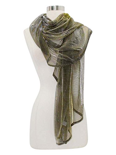 Luxury Divas Metallic Lightweight Mesh Scarf Wrap3