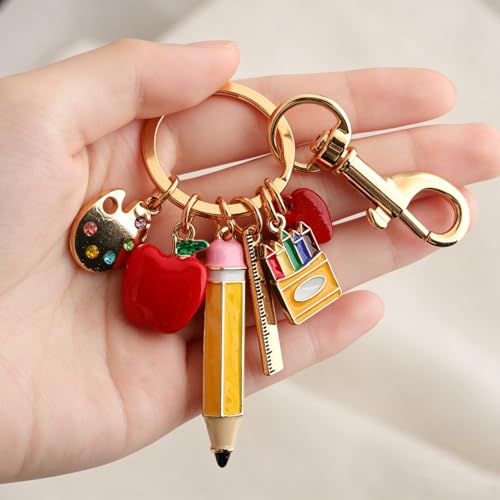 Image of Fruit Bag Charm Keychain - Gold Key Chain, Cute Purse Handbags Accessories - Beautiful Gift for Women