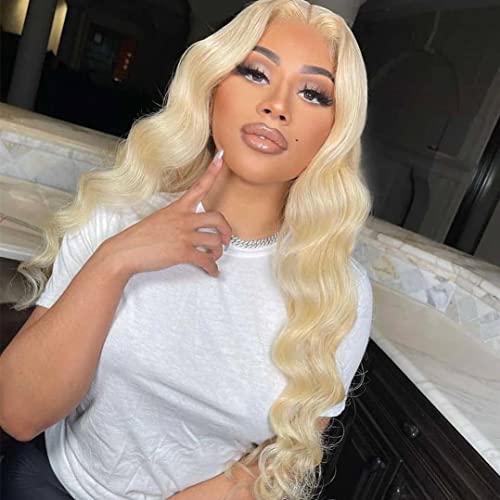 613 13x4 Lace Front Wigs Human Hair Blonde Body Wave Hair Wig Pre Plucked Hair Line for Black Women Wave Hair with Baby Hair By YOKADA HAIR (18inch, lace front wig)
