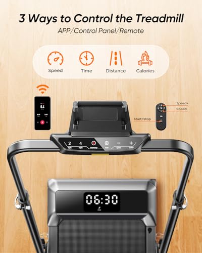 Image of Acezoe Walking Pad with 12% Incline & Height-Adjustable Handlebar, 5-in-1 Foldable Treadmill for Home & Office, Portable Under Desk Treadmill with LED Display & App Control