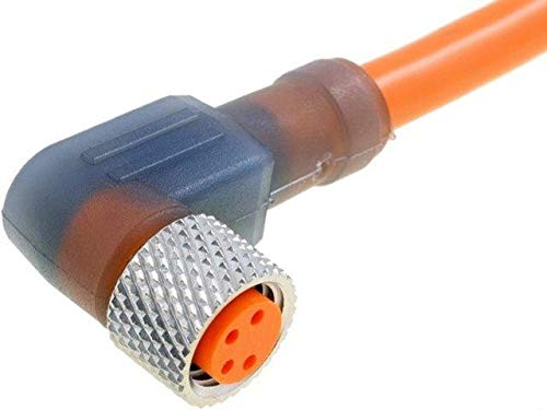 Prise M8 femelle 4 broches angulaire 90 degrés avec câble robuste 5m RKMWV