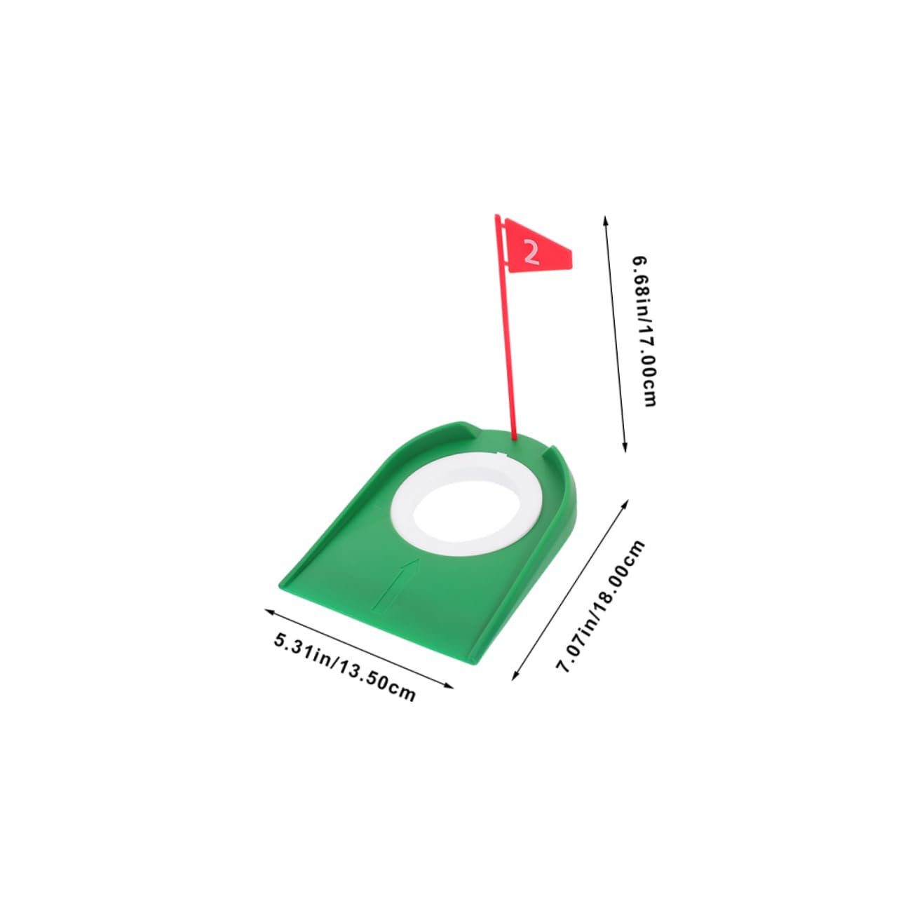 KOMBIUDA Copa y Bandera para Putting de Golf 9 Piezas Abs Verde
