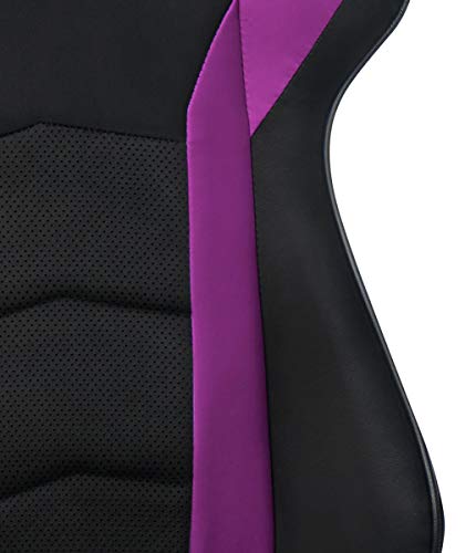 Caliber R1 Sedia Gaming Ergonomica, Sedia da Ufficio per Gamer con Braccioli Regolabili, Cuscini Lombari e per Collo, Pelle PU Sintetica Traspirante, Carico Fino a 150 kg - Viola / Nero - Sedia gaming - Immagine 6