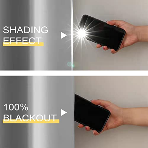 100% Blackout 330 Gsm Curtain Panels , Heat And Full Light Blocking Drapes With Grommets For Bedroom,Thermal Insulated Window Treatment Drapes For Living Room (Light Grey, 2 Panels,52 X 63Inch) #TOP6