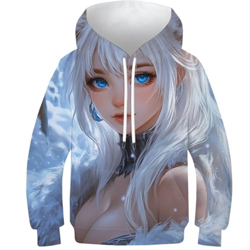 Sweat à capuche renard 3D pour enfants de 11 à 13 ans