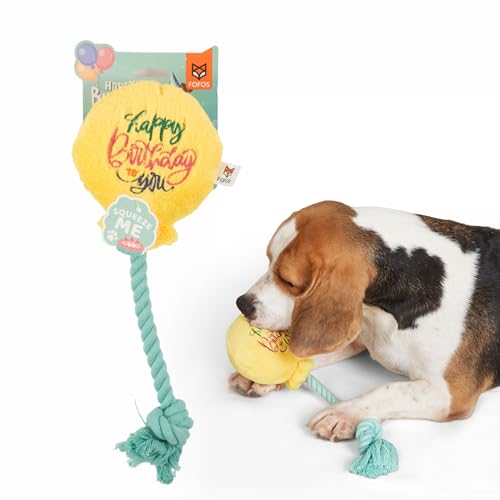 Image of BarkButler x Fofos Birthday Balloon Plush - Soft & Squeaky Toys for Dogs, Dog Toys for Medium Dogs (0-20kgs) - Multicoloured