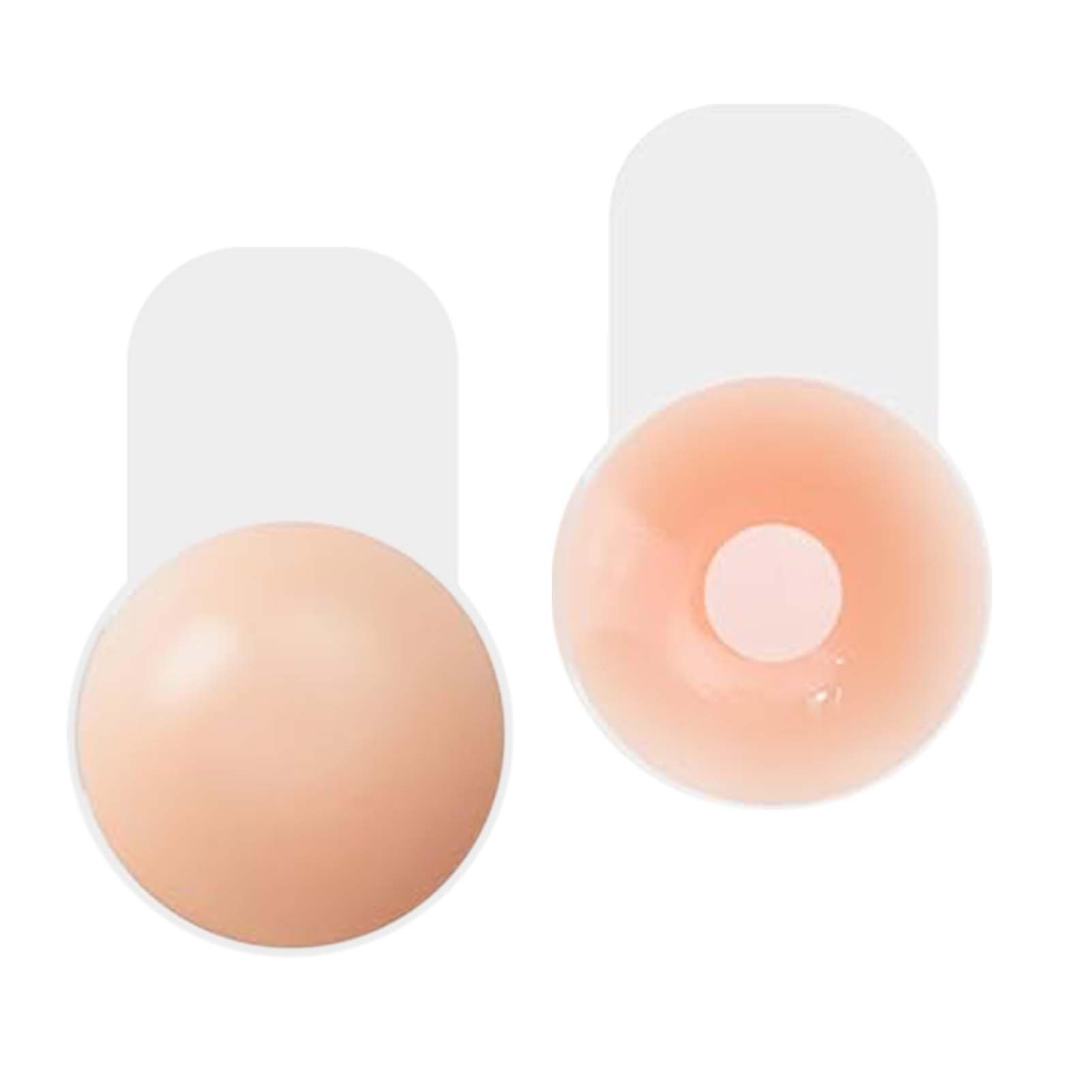 Azushwer Women's Peach-1 Pair Silicone Sticky Bra Pasties, Pasties Nipple Covers With Lift, Invisible Strapless Self Adhesive Bras Sticky Boobtapes Push Up Reusable Stick On Bra For Backless Dress (Peach-1 Pair)