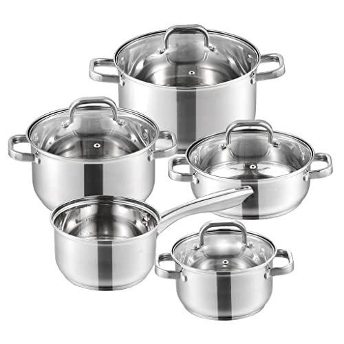 Ensemble de cuisine en acier inoxydable avec poêle set sans bâton antiadhésif