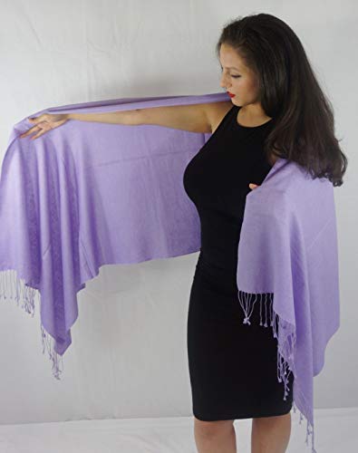 Solid Pashmina Shawl, Scarf, Wrap & Stole(Regular Size) Lavender3