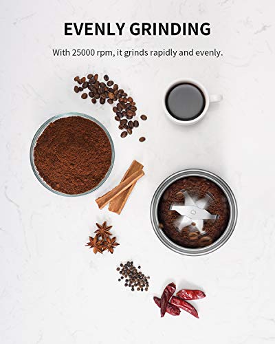 Shardor Adjustable Coffee Grinder Electric, Herb Grinder, Spice Grinder, Coffee Bean Grinder, Espresso Grinder With 1 Removable Stainless Steel Bowl, Black #TOP2