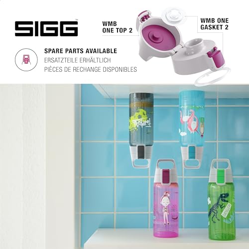 Sigg - Trinkflasche Kinder - Viva One Unifly - Für Kohlensäurehaltige Getränke Geeignet - Auslaufsicher - Spülmaschinenfest - BPA-frei - Sport & Schule - Rosa mit Einhorn - 0,5L