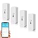 WiFi/WLAN günstig Kaufen-WLAN Smart Thermometer Hygrometer, Digitale Mini Innentemperatur und Feuchtigkeitssensor, Raumtemperaturfeuchtigkeitssensor App Fernbedienung für Gewächshauskeller,Kompatibel Alexa/Google Home. 4Pack