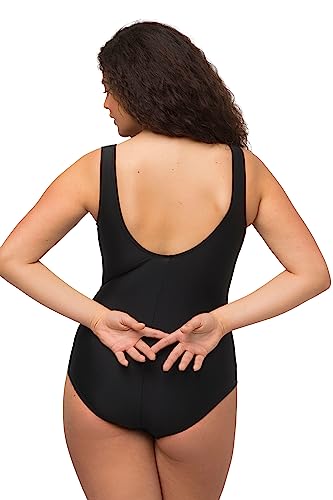 Ulla Popken Badpak, pipings, band onder de borst, voering aan de voorkant dames Zwempak uit één stuk (1-Pack) - Afbeelding 3