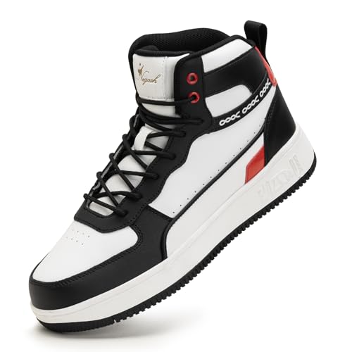 Negash High Top Sneakers for Men - Fashionable and Durable Mens Casual High-Top Sneakers with Premium Leather, Ankle Support for On & Off