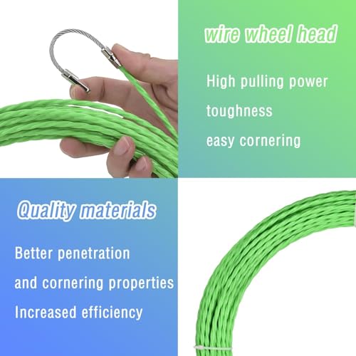 Image of 20M Wire Puller for Electrician, Wire Lead Threading Device Tool, Easy to Use Wiring Spring Cable Snake Kit for Conduit, Home & Office Network Installations