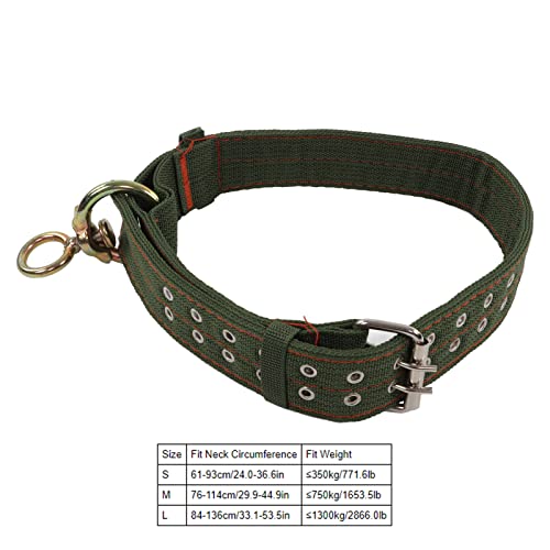 Kuhhalsband aus Segeltuch, Metall, 4 lagiges Wadenhalsband mit 2 Reihen, Metallschnalle, Segeltuch, Viehhalsband für die Tierhaltung von Pferden, Schafen, Rindern und Hunden (M)