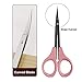 EMILYSTORES Eyebrow Grooming Scissors 4 Inches Curved Small Craft Lash Scissor for Eyebrow Eyelash Extensions Stainless Steel 1PC (Pink_Curved)