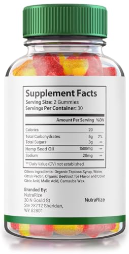 NutraRize (Pack of 2 Natural Bliss Gummies, Hemp Supplement for Tranquility, A Daily Indulgence of Relaxation and Focus, NaturalBliss Reviews (120 Gummies)