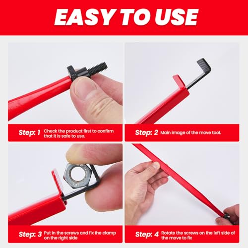 Image of QUICKWOLF Extension Clamp Tool Manual Adjustable Nuts Bolt Holder & Hose Clamp Gripper for Tight Spaces, Red Long Reach Tool Tri-Pack (7.5 inch /10.5 inch /14.5 inch)
