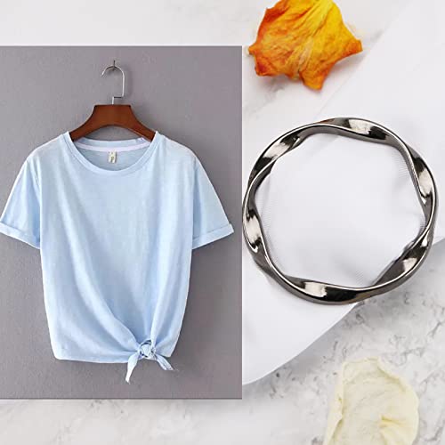 Create idea 6PCS T-Shirt Clips Elegant Silk Scarf Ring Clips Neckerchief Buckle Clothes Tie Clips Metal Wrap Holder for Silk Neckerchief Clothing Accessories 6 Colours - Image 2