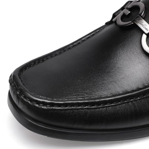 Premium Men’s Penny Loafers – Classic Leather Slip-On Dress Shoes for Business, Wedding & Formal Events – Comfortable Driving Shoes, Black, 9 — view 2