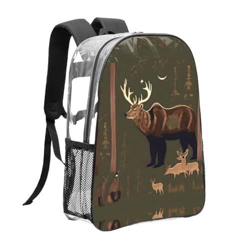 Sac à dos transparent noir avec poches compartiments Lodge Bear multiusage - 3