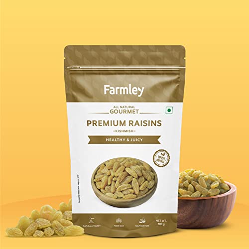 Image of Farmley Raisins Seedless I 200g,I Kishmish, Dry Fruits Source Of Potassium, Healthy & Nutritious (Pack of 2)