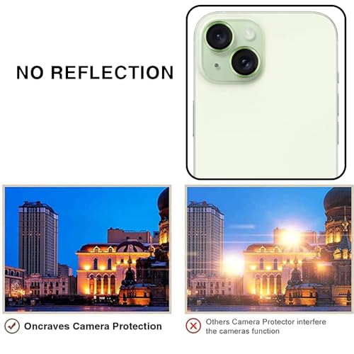 Image of Camera Lens Protector for Apple iPhone 15 | 9H Hardness, Full Coverage Camera Metal Ring Ultra-Thin /Clear (Green)