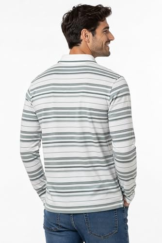 Image of SANE ORIGINALS Full Sleeves Polo Collar Tshirt for Men with Pocket || Stripe Collar and Pocket Tshirt for Men Long Sleeves Navy Blue