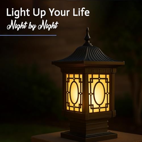 Image of GIGAWATTS 1267 Outdoor Gate Light - 101% Rust & Waterproof Die-Casting Aluminium Exterior Pillar Lamp Base Mount for Garden, Boundary Walls & Home Entrances (B22 Holder, Bulb Not Included, Black)