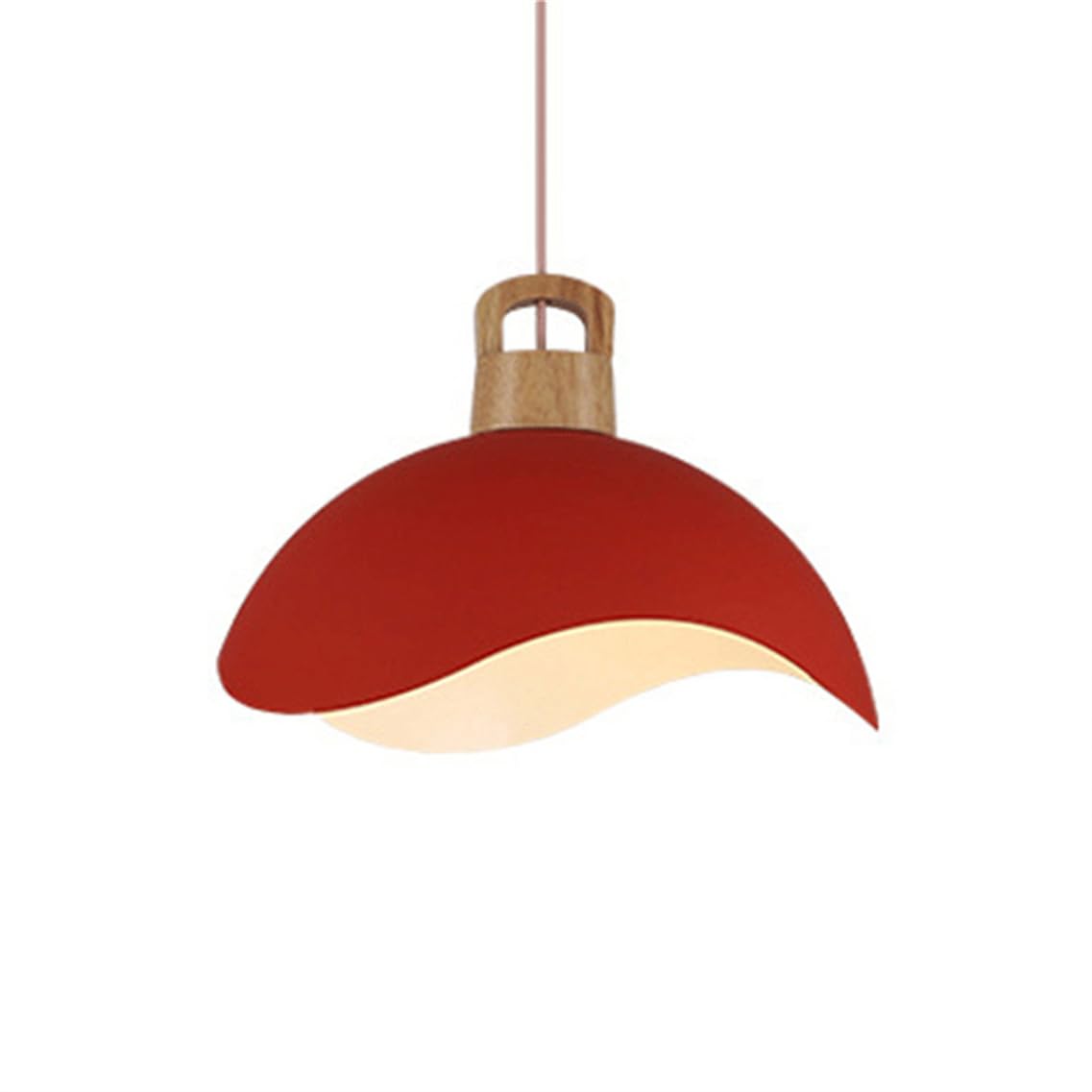 YGZPALH Modern Kids Room Pendant Lights, Nordic Macaron Lamp Shade Oak Metal Lamp Fixture Minimalist Aluminum Chandeliers for Bedroom Metal Hanging Lamp for Living Room Restaurant Hallway Foyer