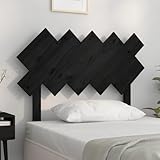 Genérico Cabecero de Cama Madera Maciza de Pino Negro 104x3x80,Cabeceros y pies de cama-819209