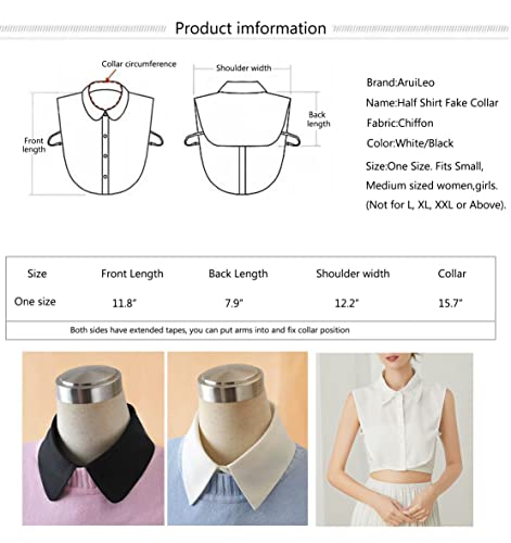 Image of Fake Collar Detachable Dickey Collar Half Shirts Lady Girls Formal Dickey Half Blouse