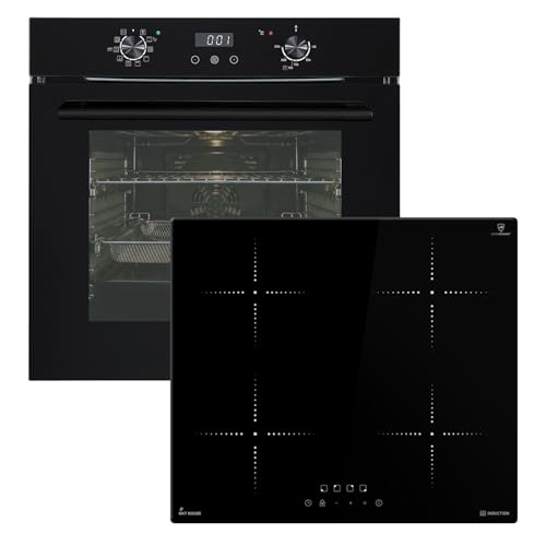 KKT KOLBE Juego de cocina autosuficiente BO7010FB de 60 cm, placa de inducción de 59 cm, placa de inducción IH85900RL, airfry, catálisis, telescópica, temporizador, acristalamiento de protección