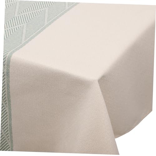 Nappe de table moderne en coton et lin pour salle à manger Vert Île - 8