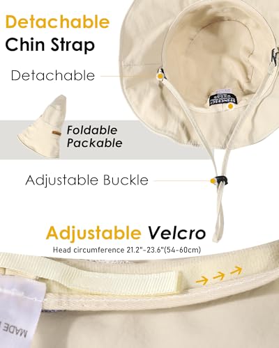 Sombrero impermeable tipo bucket beige para mujer y hombre miniatura 4