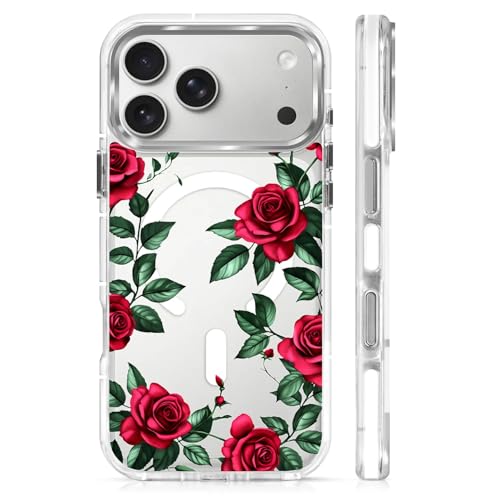 Coque iPhone 17 Pro Max compatible MagSafe transparente rigide et rose élégant pour femme