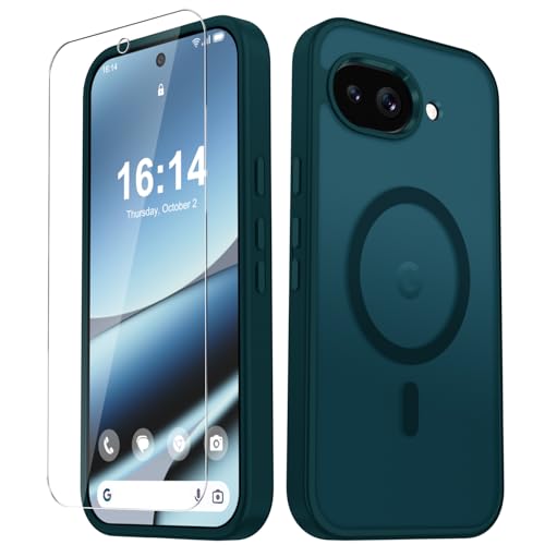 Image of for Google Pixel 10a Case, Matte Magnetic Phone Cover [with 1 Screen Protector] [Support for MagSafe] [Shockproof Military Grade Protection] Translucent Frosted Back, Blue