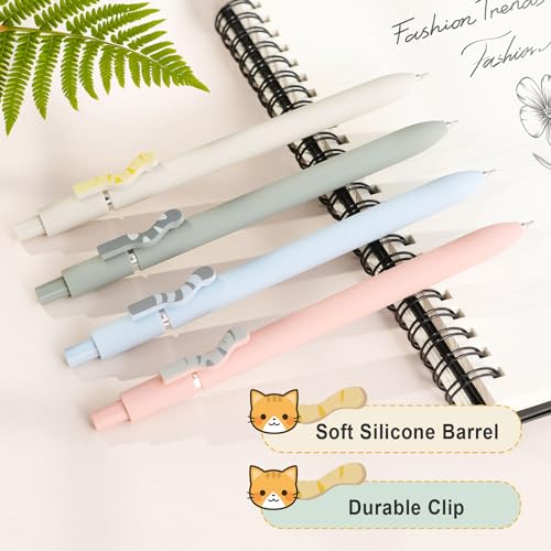 Image of FIOVER Cat Pens, 4Pcs 0.5mm Black Ink Fine Point Pens for Journaling
