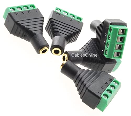 CablesOnline 5-Pack Jack 3.5mm Stereo TRRS hembra a bloque terminal miniatura 1