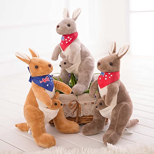 Creativo Madre e Figlio Canguro Peluche Giocattolo Carino Canguro Cuscino Peluche Bambole Animali Di Peluche Del Bambino Placare Giocattolo per Bambini Regalo 65 cm Grigio Scuro-B