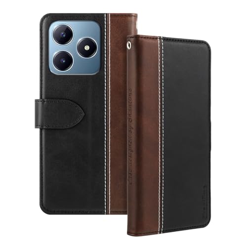 Shantime ���U�[�t���b�v�P�[�X OPPO Realme N63 4G �Ƃ̌݊������� �J�[�h�z���_�[�t�� RFID�u���b�N �}�O�l�b�g�L�b�N�X�^���h �X�����t�B�b�g �r�W�l�X�ی�J�o�[(�u���b�N)