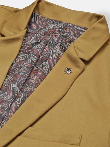 Image of SHOWOFFFF Men Solid Single Breasted Casual Blazer | Notched Lapel Full Sleeves Cotton Blazer for Mens | Slim Fit Regular Length Blazer for Men's