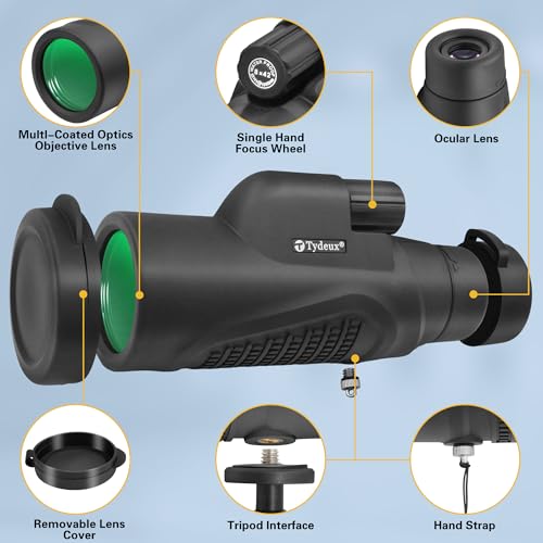 Tydeux Telescópio monocular 8 x 42 – Prisma K9 à prova d'água para viagens, vida selvagem, observaç