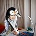 Bubblepompom Penguin Hat with Ears Moving Jumping Pop Up Beating Hat Plush Holiday Cosplay Dress Up Funny Party Gift for Kids Boys Girls, Black, 22''