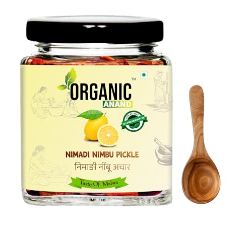 Image of Organic Anand Homemade Nimadi Lemon Pickles 250gram | Khatta Mitha Nimbu ka Achaar | Flavourful, Delicious, Traditional Taste (Pack of 1)