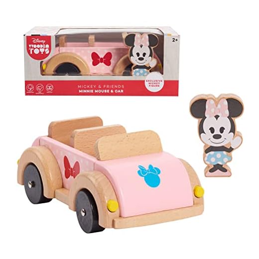 Disney Wooden Toys Minnie Mouse Figure and Vehicle, Amazon Exclusive, by Just Play