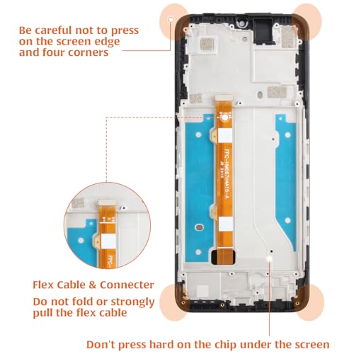 Image of Screen Replacement for Cricket Outlast 5G 2024 SN509C 6.75 inch IPS TFT LCD Display Touch Digitizer Assembly with Frame AT&T Motivate Pro 5G SN509A Repair Replacement Screen Black