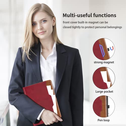 Cover iPad Mini 7/6 Anti-Rayures Rouge Solution Durable avec Support et Porte-Documents